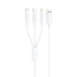FONENG, XS07 1.2M 3-in-1 Trident Cable (3A) USB-A to USB-C